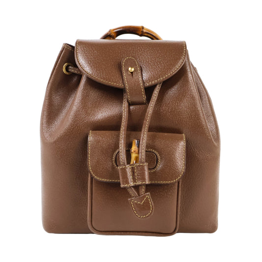 Gucci Backpack Brown Bamboo Vintage Handle