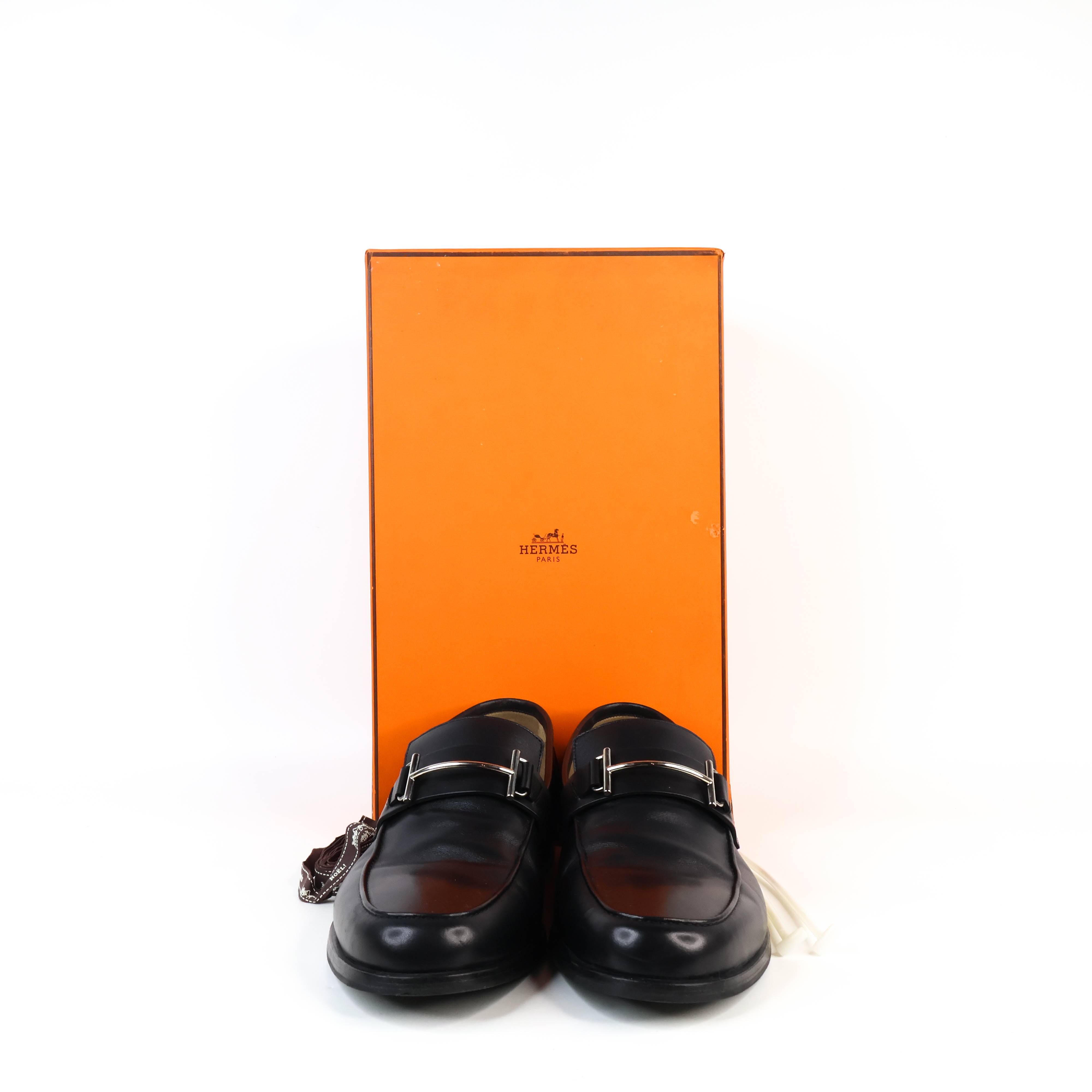 Hermes Loafers Leather Black 42.5 – brandloverbangkok.com