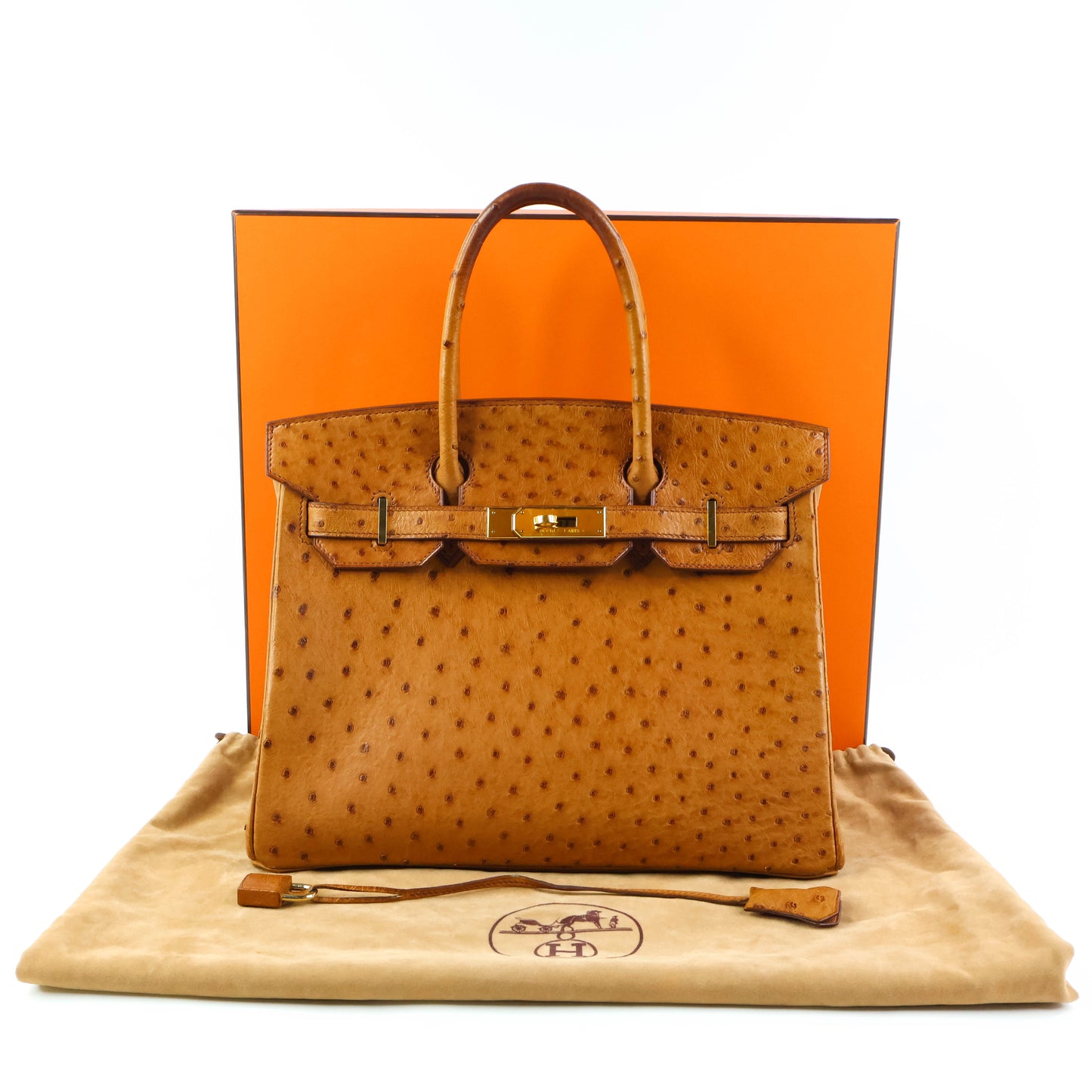 Hermes Birkin 30 Ostrich Cognac