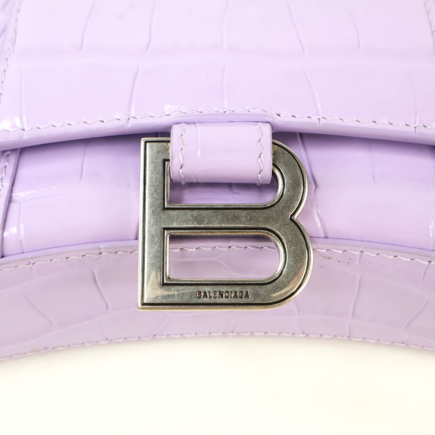 Balenciaga Hourglass Wallet On Chain purple Croc