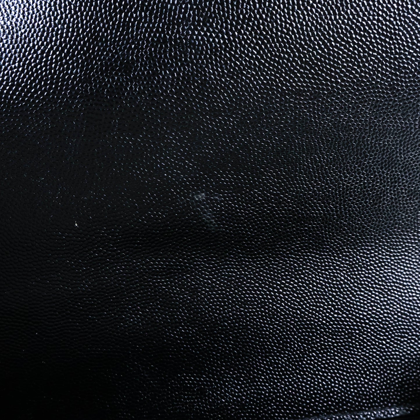 Saint Laurent Flap Large Black Grain GHW