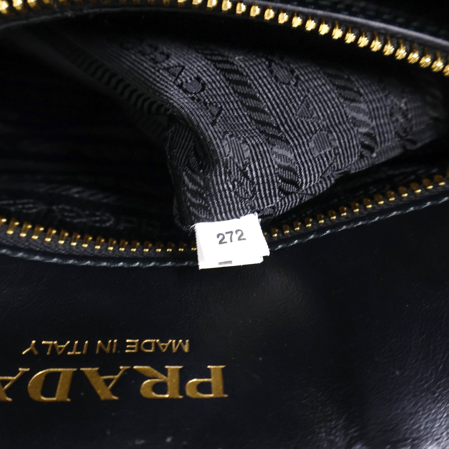 Prada Symbole Embroidered Fabric Handbag Small Black Beige