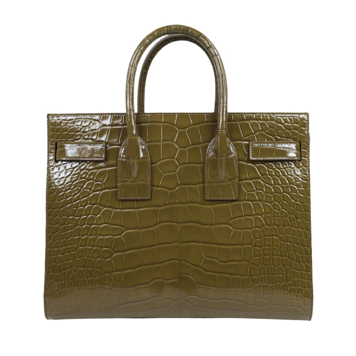 Saint Laurent Sac De Jour alligator Shiny Mini Olive Green