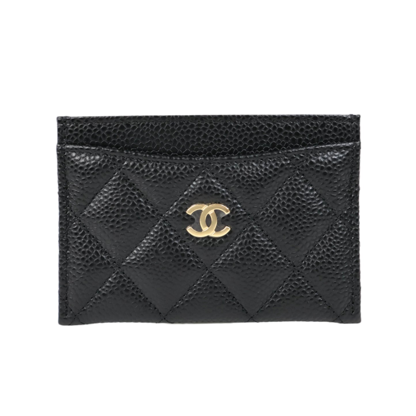Chanel Card Holder Black Cavier GHW