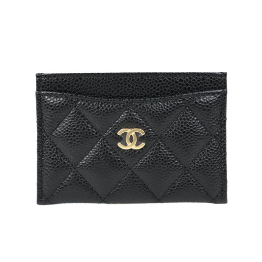Chanel Card Holder Black Cavier GHW