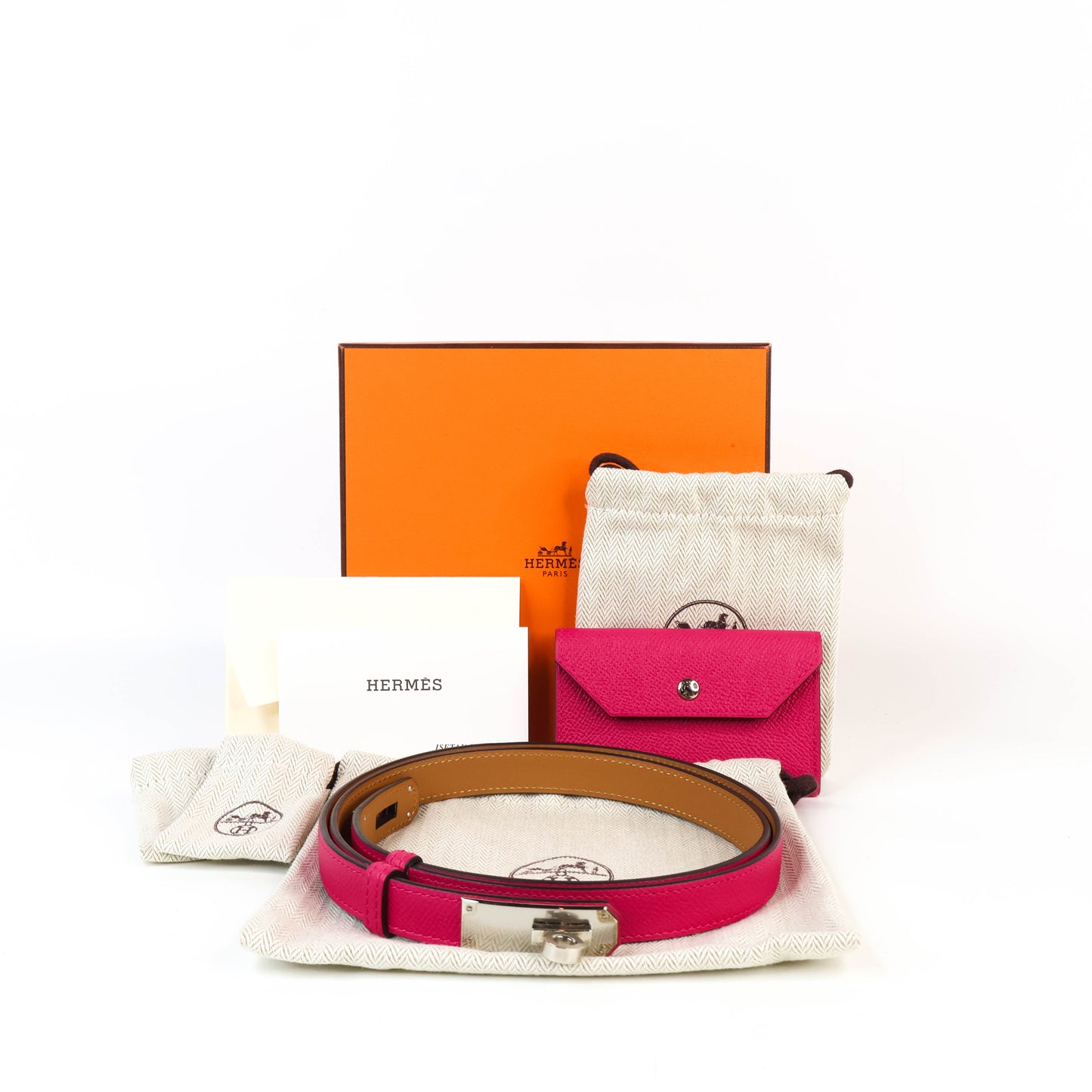 Hermes Kelly Belt Pocket 18 Epsom Rose Mexico