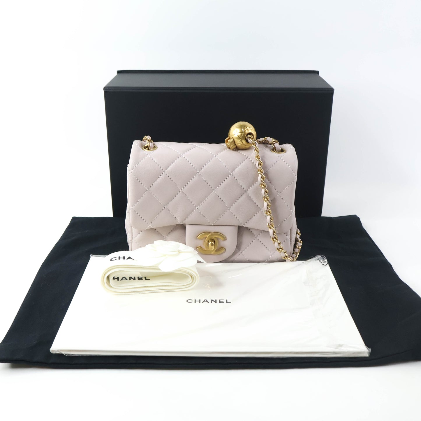 Chanel 7" Square Lilac Lamb GHW