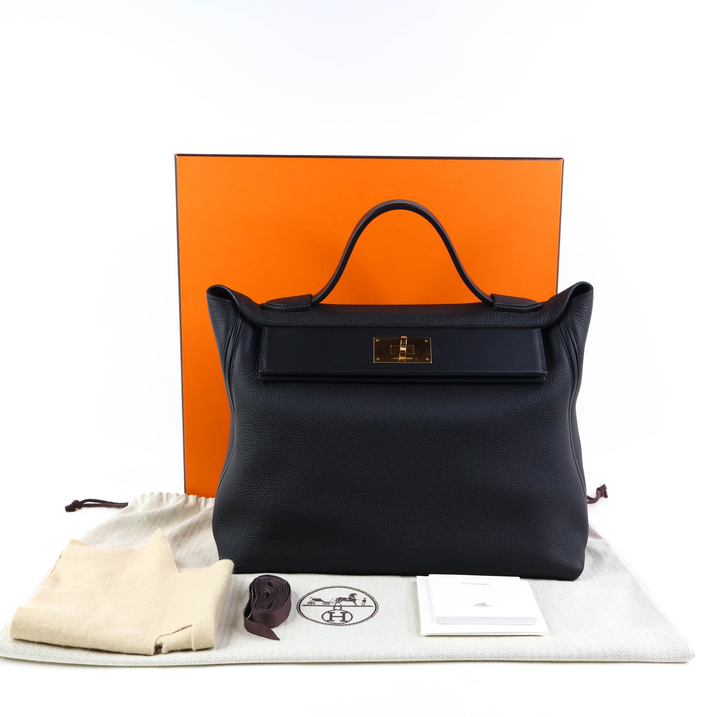 Hermes 24/24-35 Togo Swift Black GHW