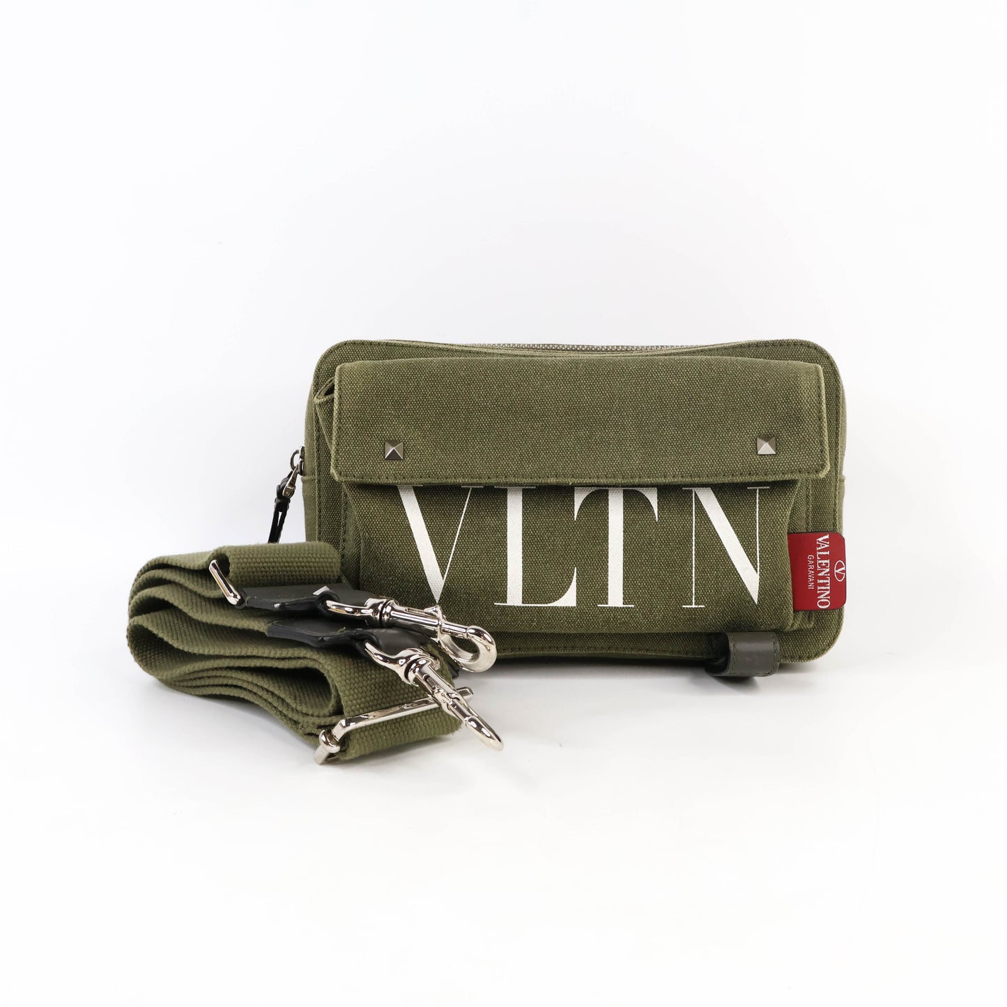 Valentino Crossbody Bag Canvas Khaki
