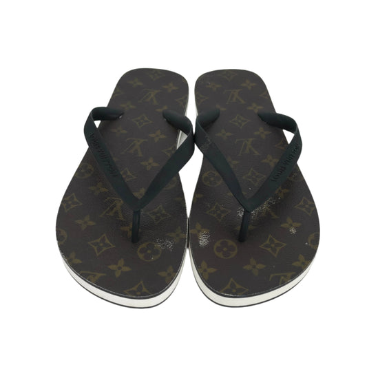 Louis Vuitton Sandals Brown Black Monogram 10
