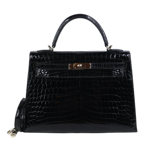 Hermes Kelly32 Black Niloticus shiny