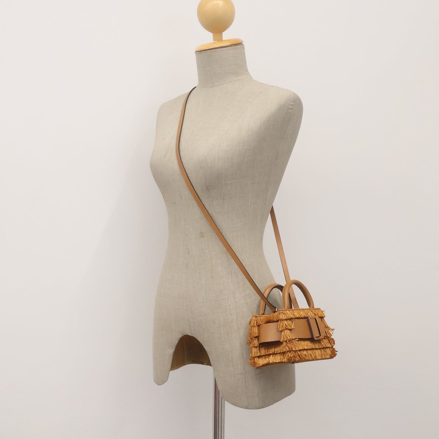 Boyy Bobby Mini Raffia Woven Brown