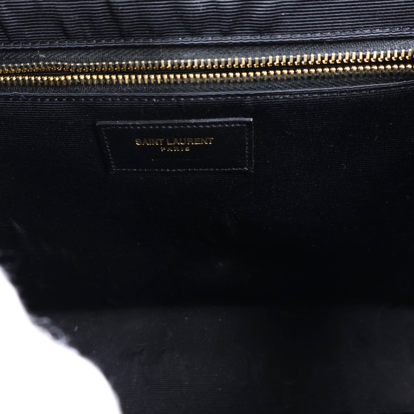 Saint Laurent Flap Large Black Grain GHW