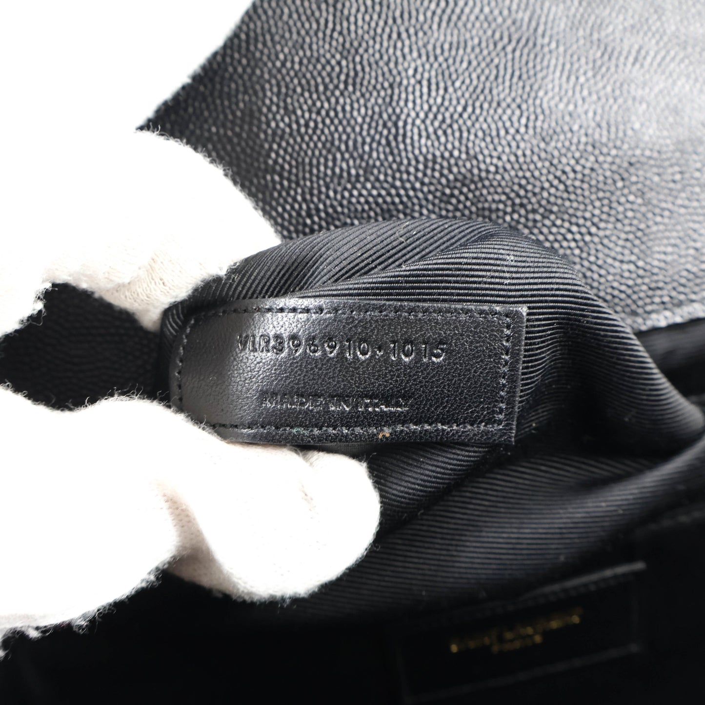 Saint Laurent Flap Large Black Grain GHW