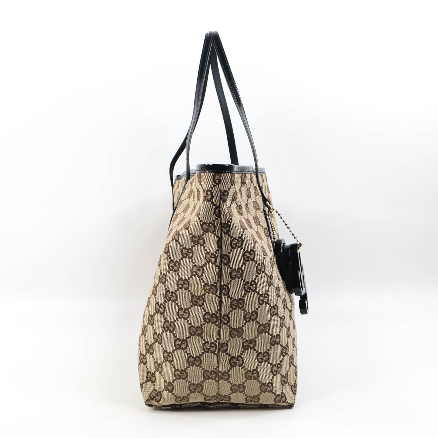 Gucci Tote Bag Canvas Patent Black