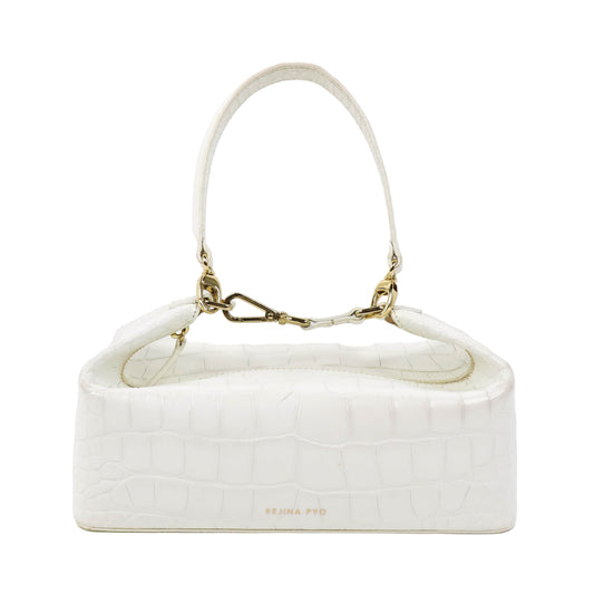 Rejina Pyo Olvia Shoulder Bag White Croc Embossed