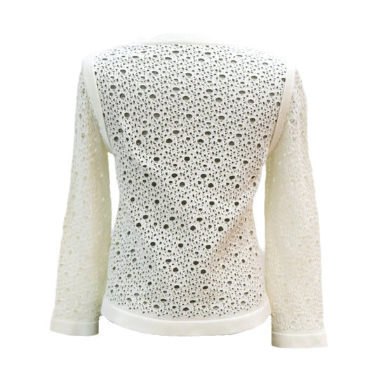 Chanel Cardigan Crochet Knit White