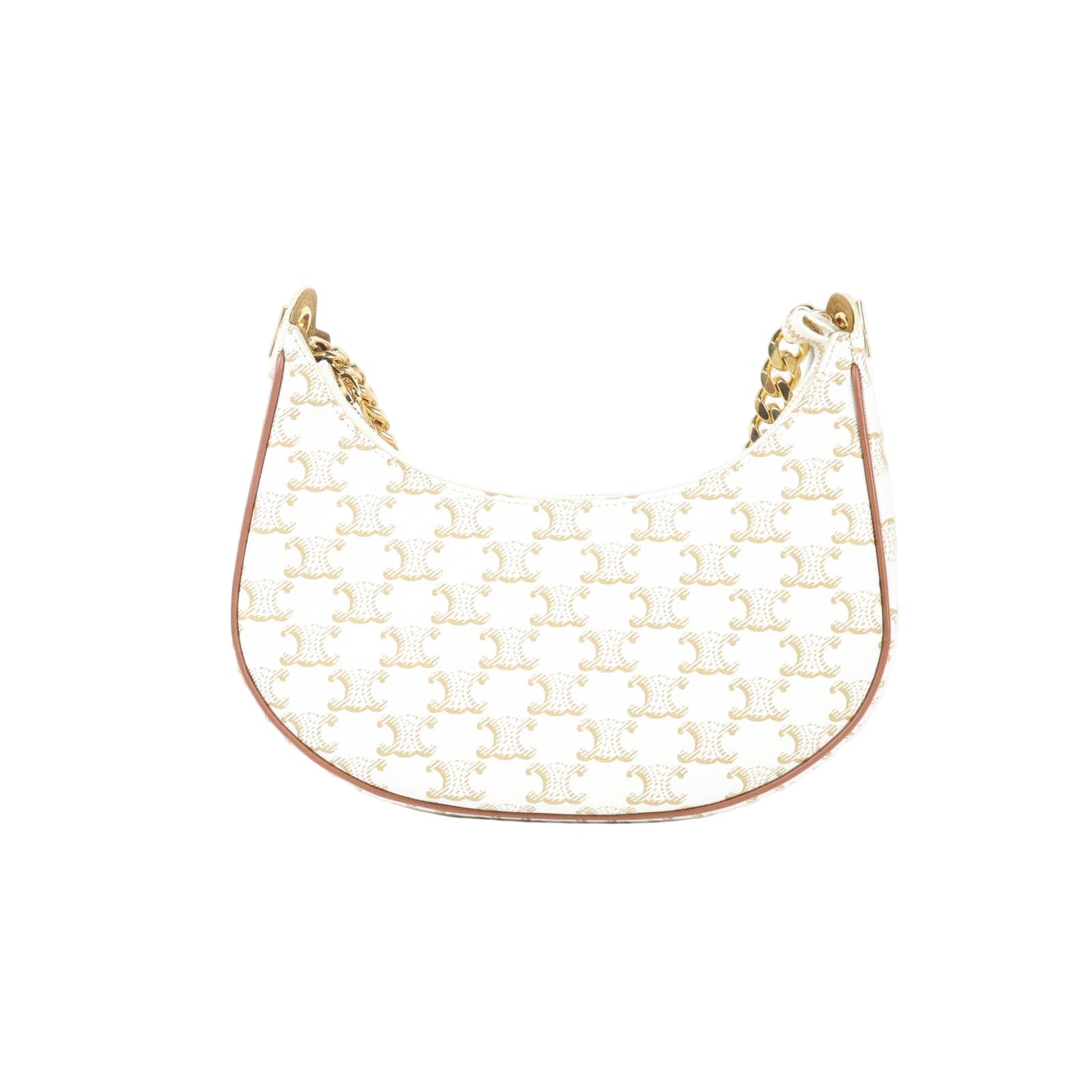 Celine Ava Medium Triomphe White Chain