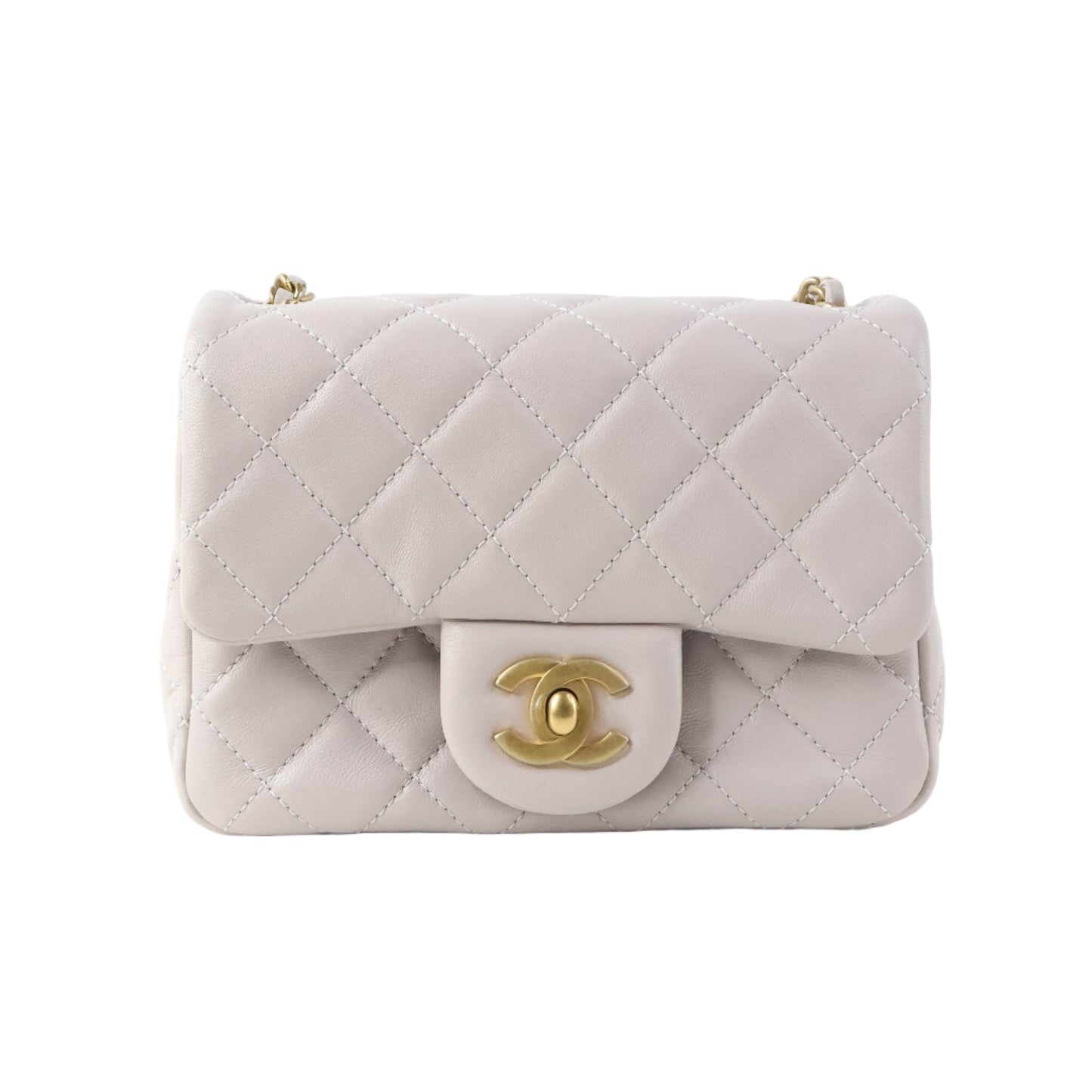 Chanel 7" Square Lilac Lamb GHW