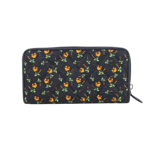 Prada Quilted Palm Tree Wallet Black