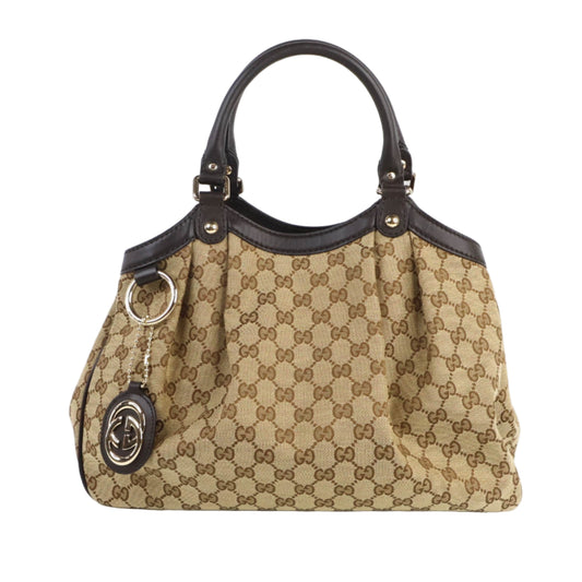 Gucci Tote Bag Canvas GG Brown
