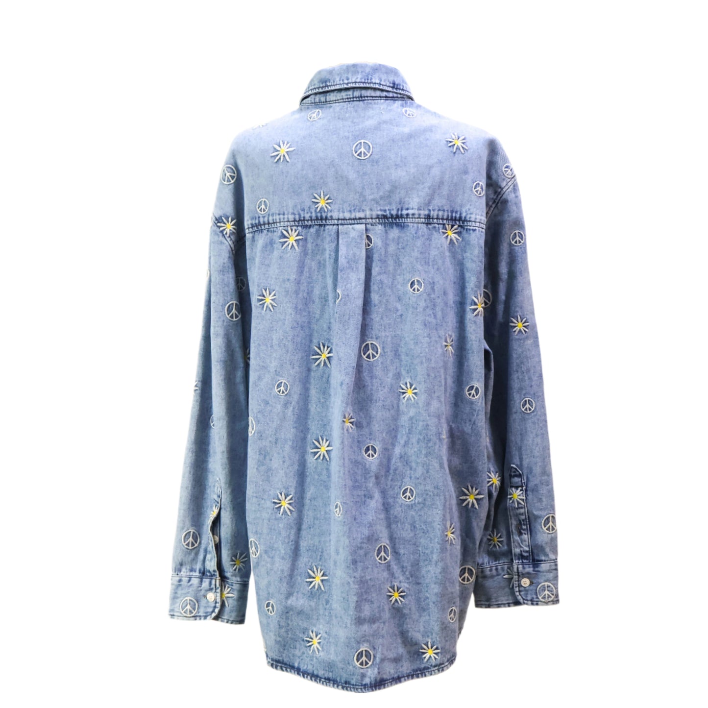 Sandro Embroidered Shirt Denim Blue
