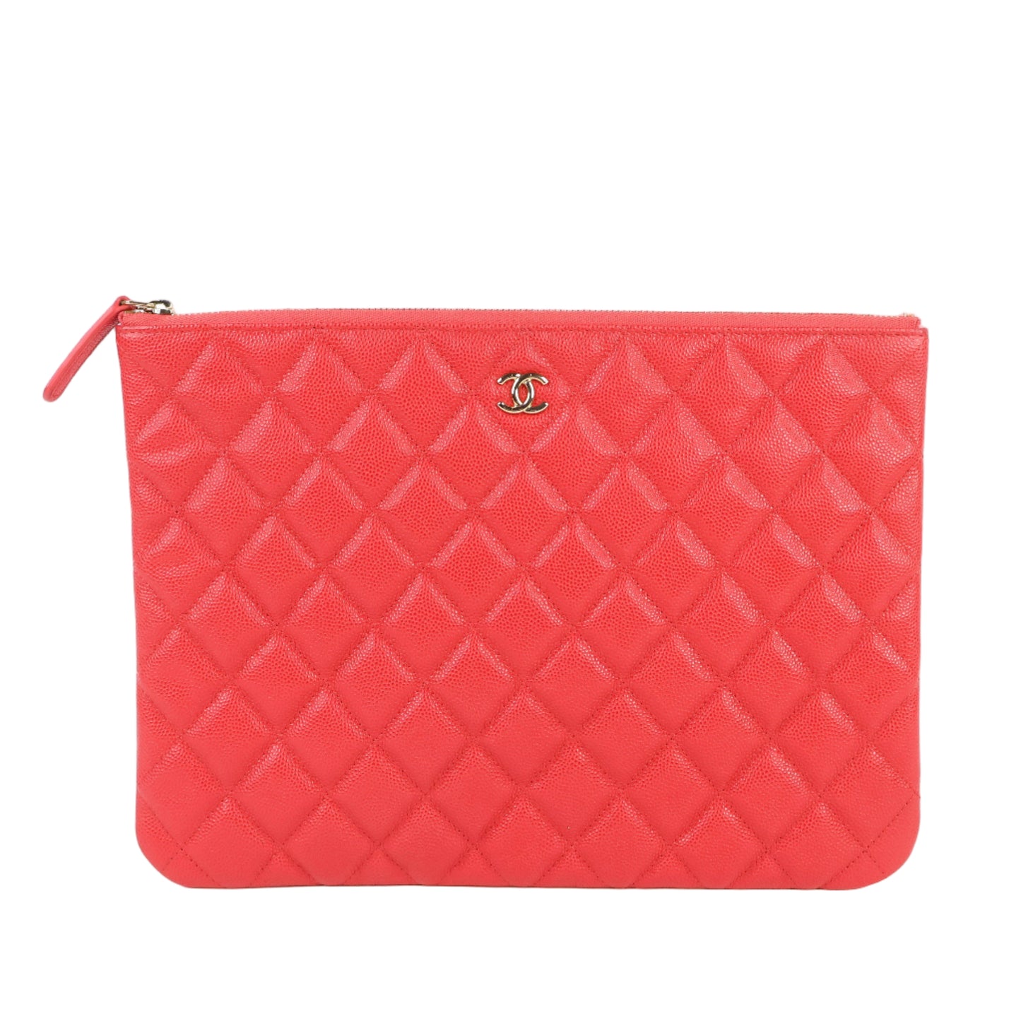Chanel Classic Medium Clutch Red Lamb GHW
