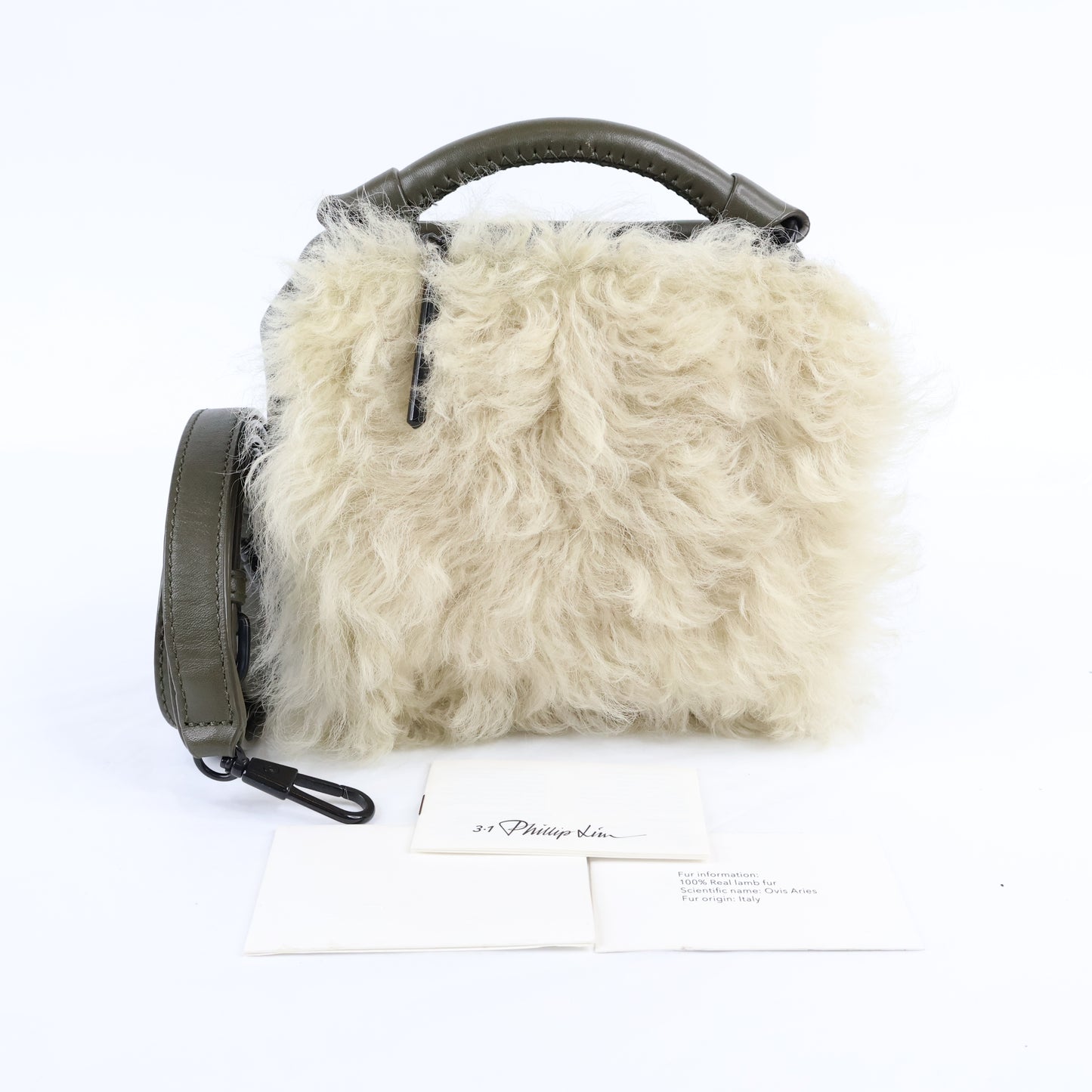 Phillip Lim Small Crossbody Bag Lamb Fur Dark Olive