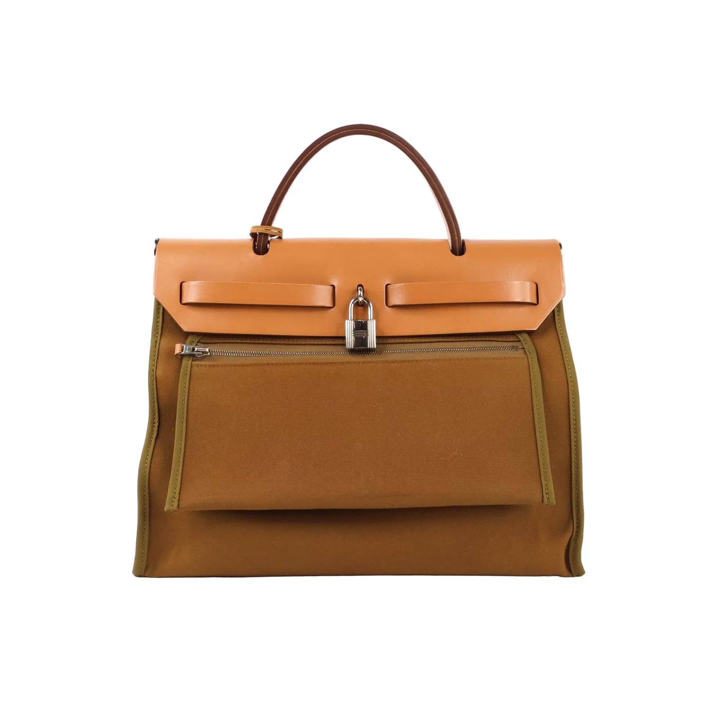 Hermes Herbag 31 Zip Canvas Brown PHW
