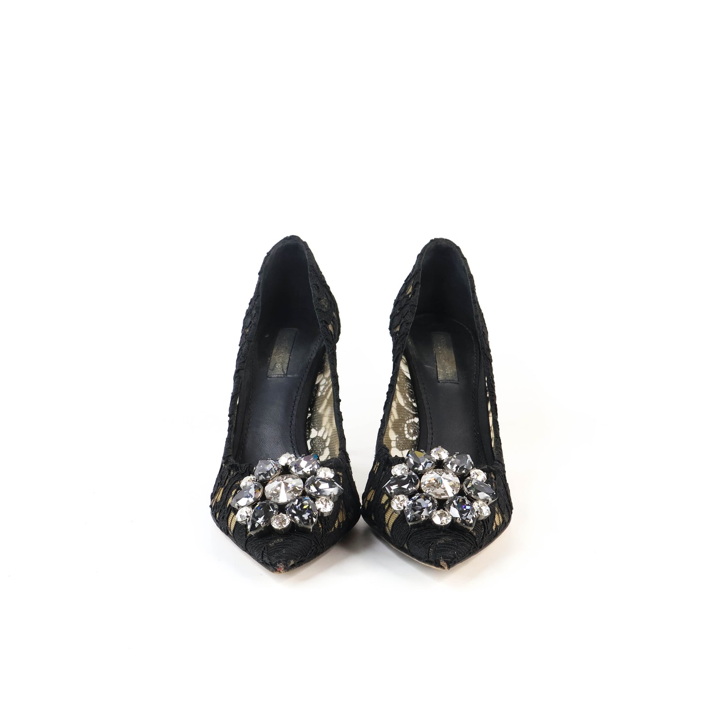 Dolce & Gabbana Pumps Lace Black Crystal 37.5