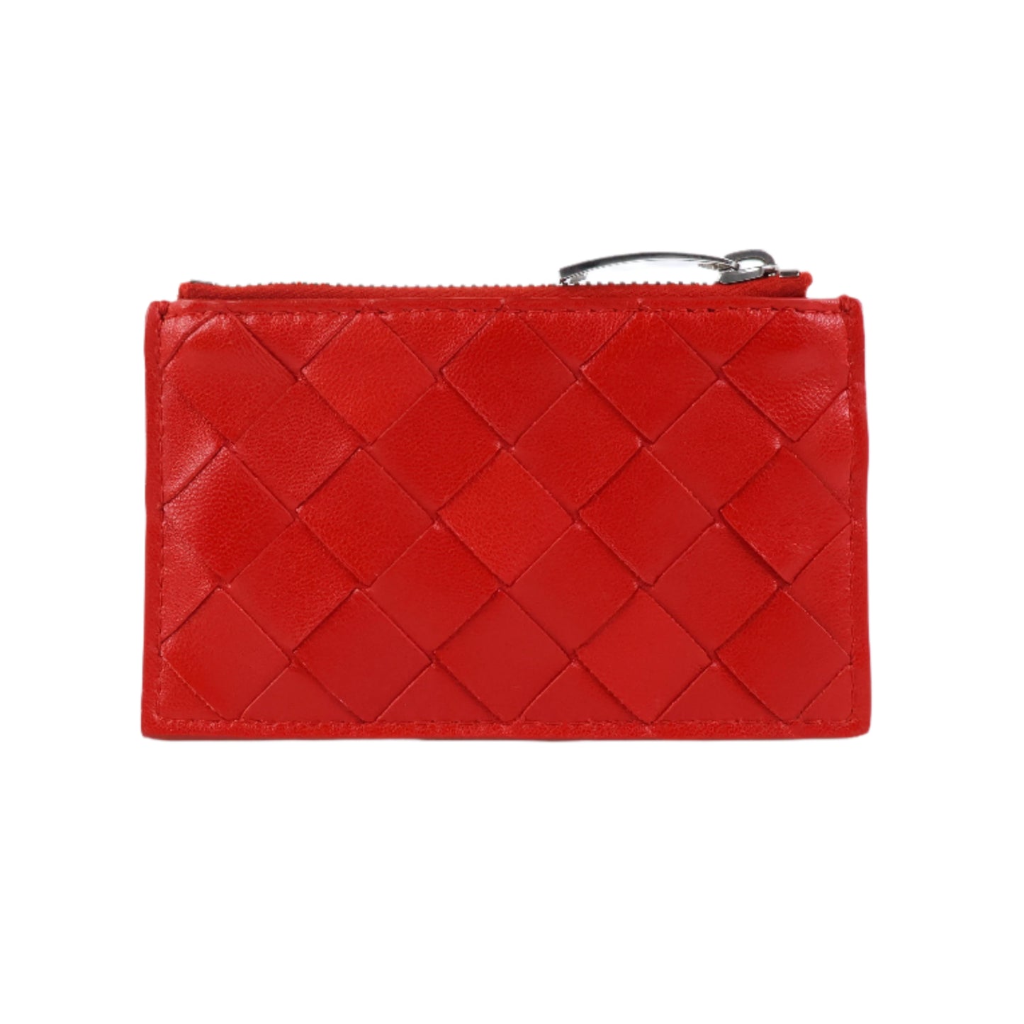 Bottega Coin Purse Intrecciato Red with Keyring