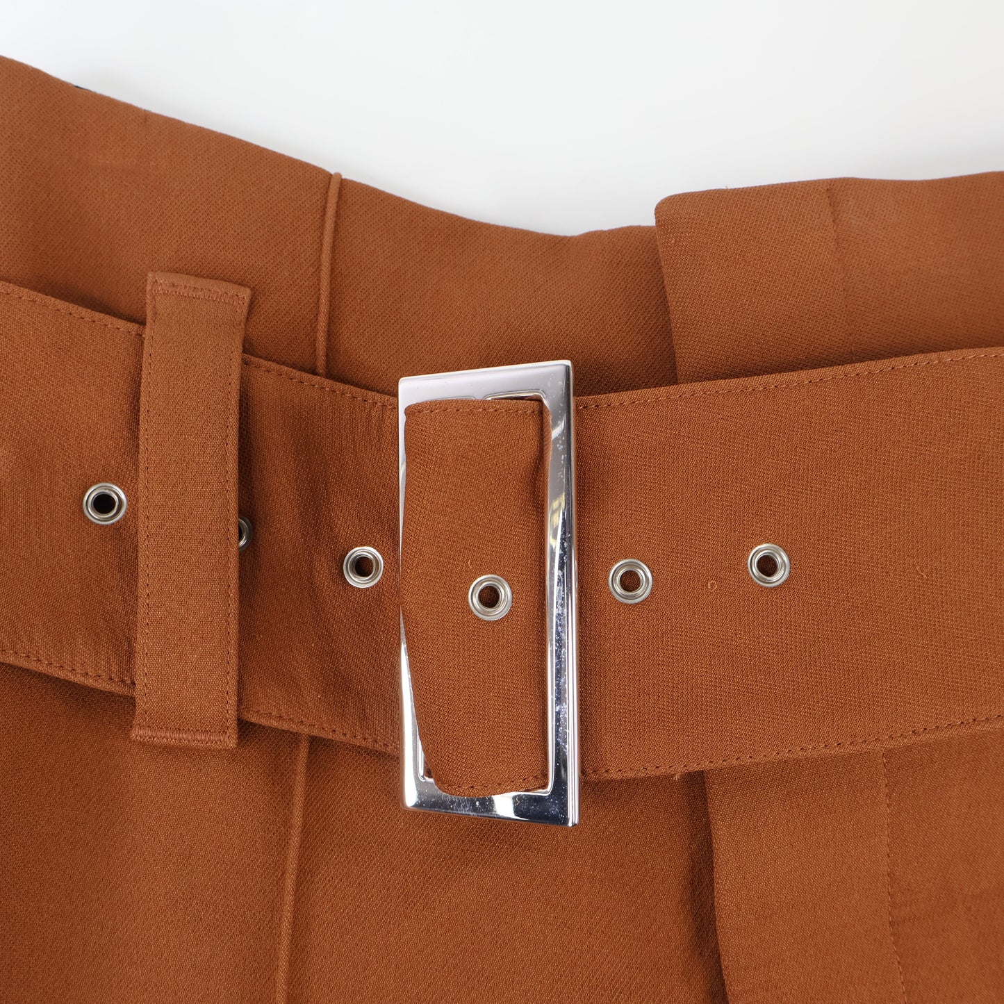 Celine Pants with Belt Brick Brown