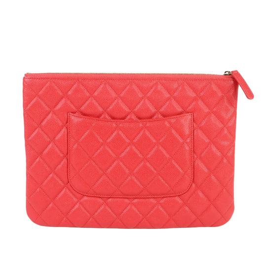 Chanel Classic Medium Clutch Red Lamb GHW