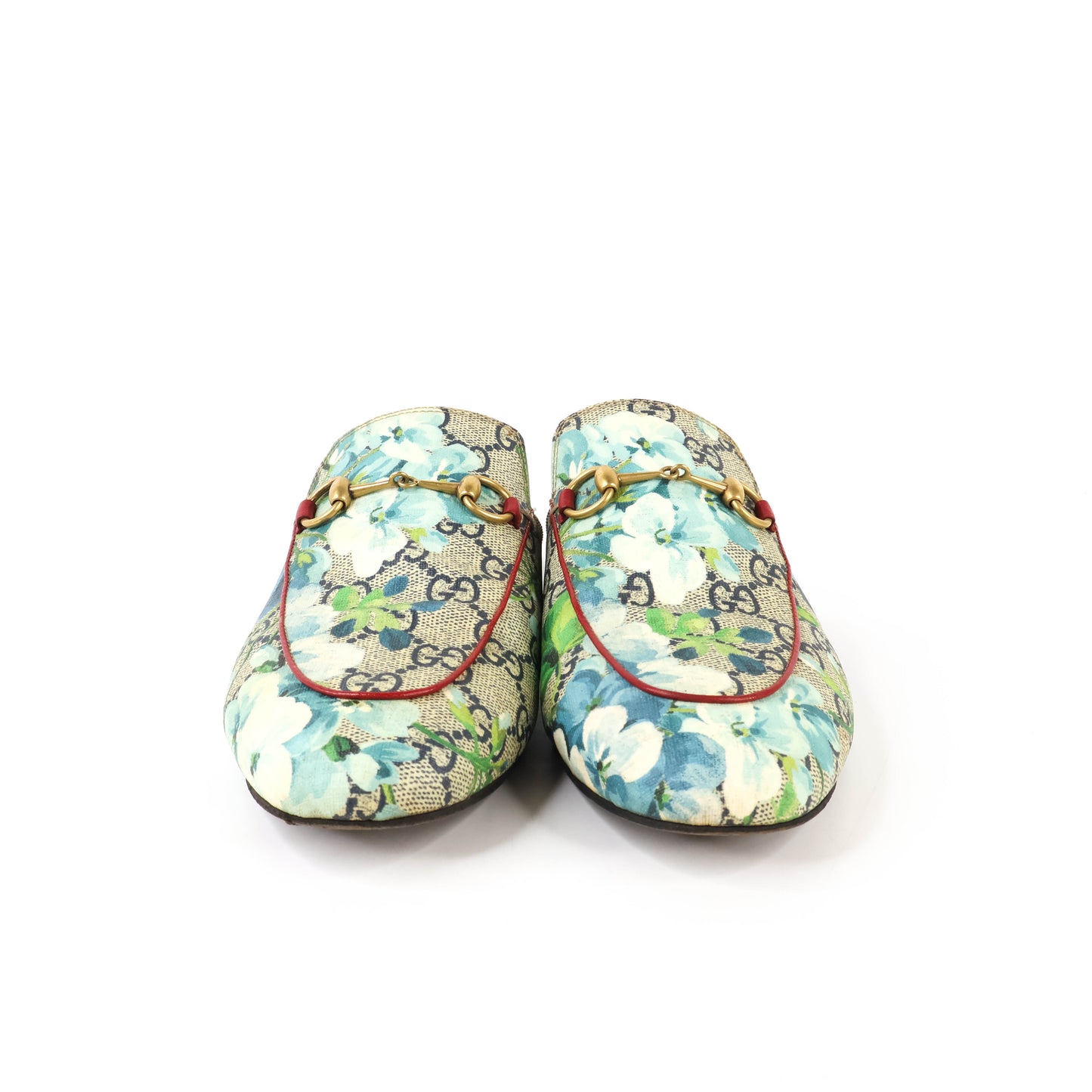 Gucci Horsebit Flat Princetown Floral Blue 38