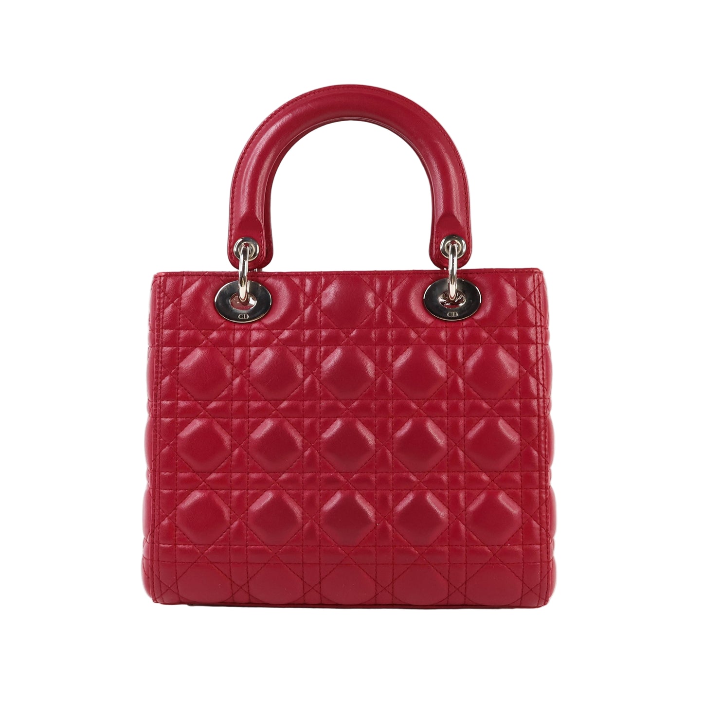 Christian Dior Lady Medium Rouge Carmi Lambskin