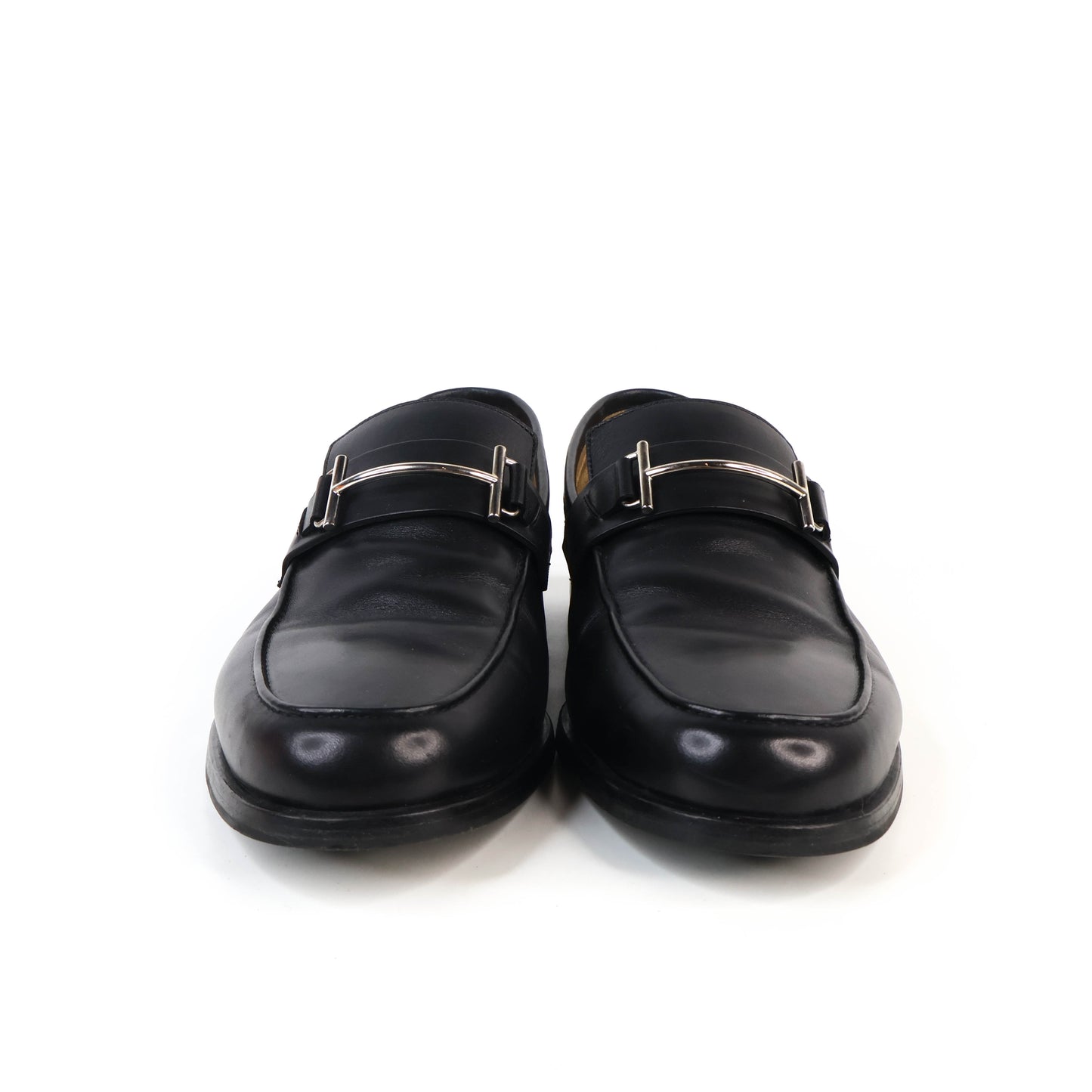 Hermes Loafers Leather Black 42.5