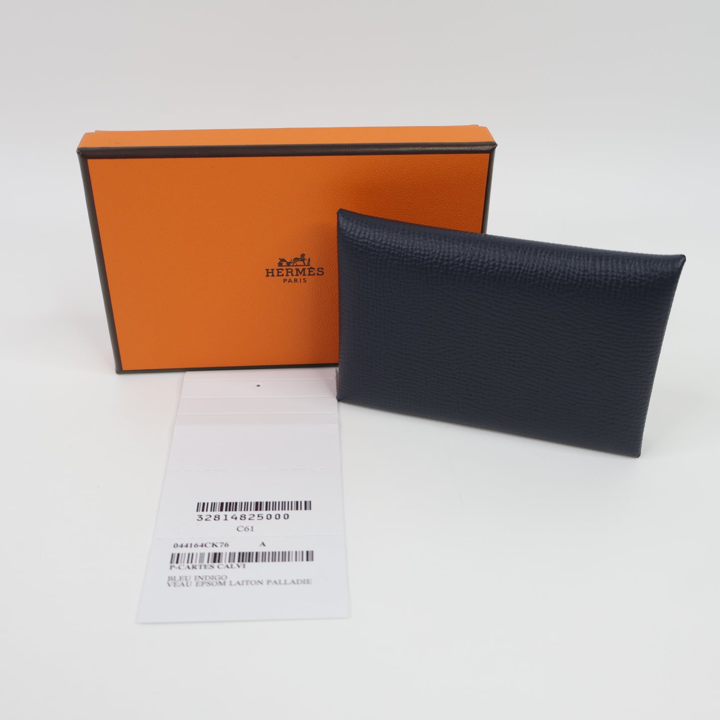 Hermes Calvi Blue Indigo Epsom PHW