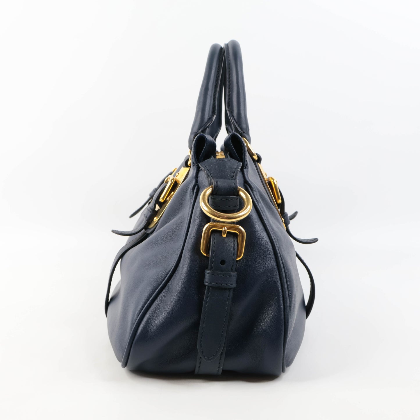 Prada Handbag Leather Navy