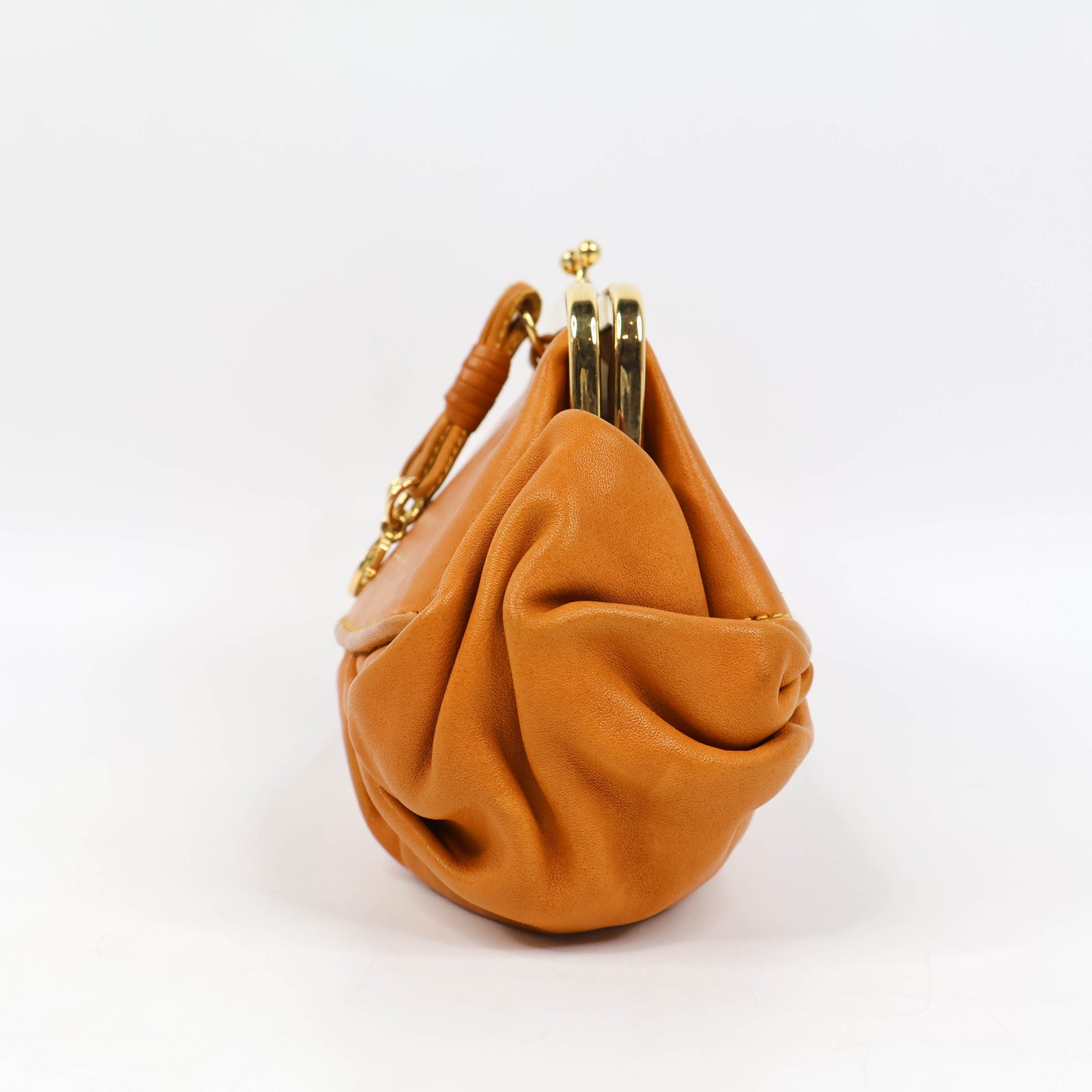 Christian Dior Vintage Clutch Bag Leather Brown