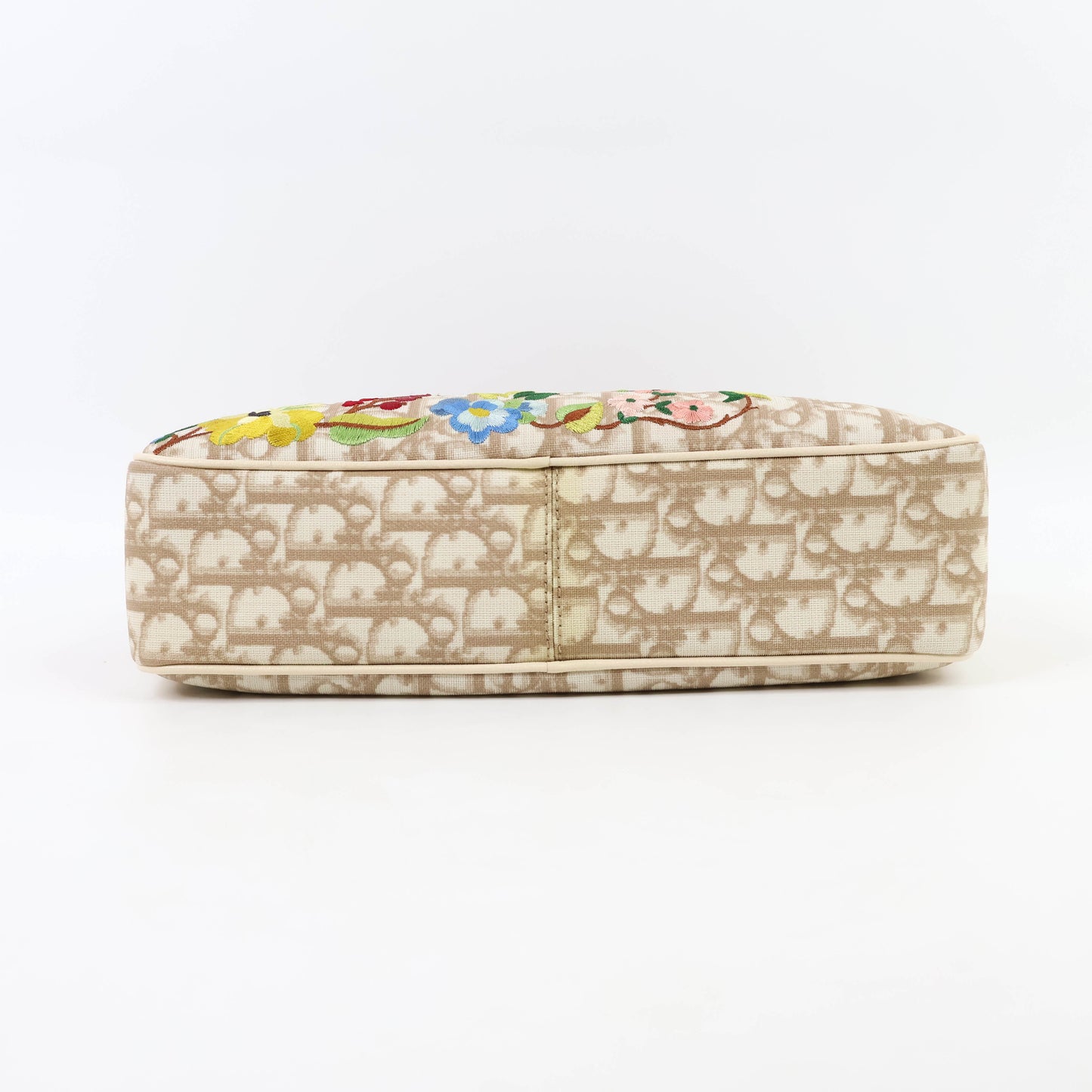 Christian Dior Vintage Crossbody Bag Oblique Beige Flowers