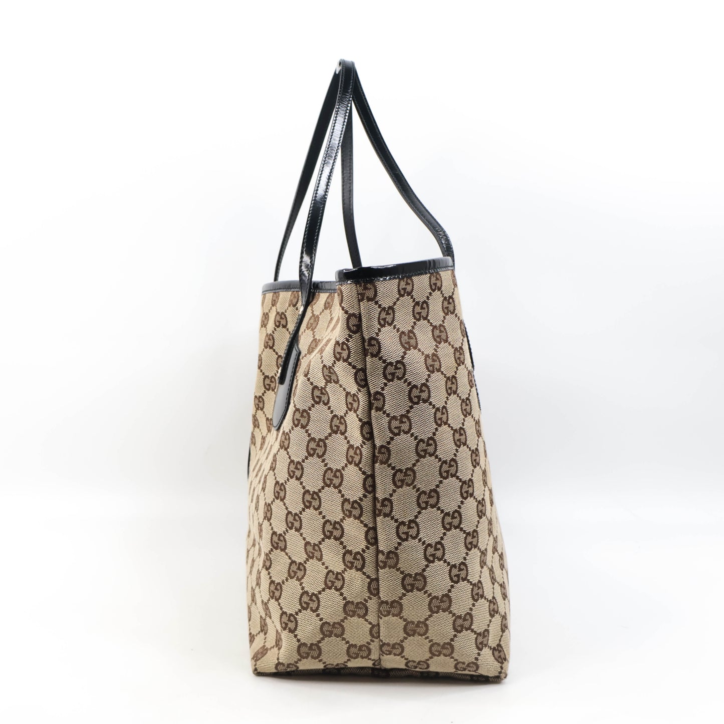 Gucci Tote Bag Canvas Patent Black