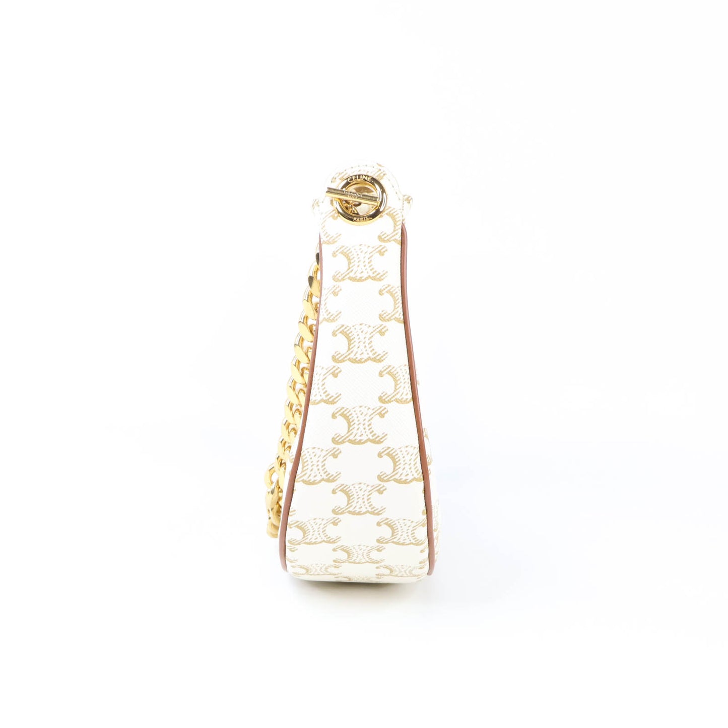 Celine Ava Medium Triomphe White Chain