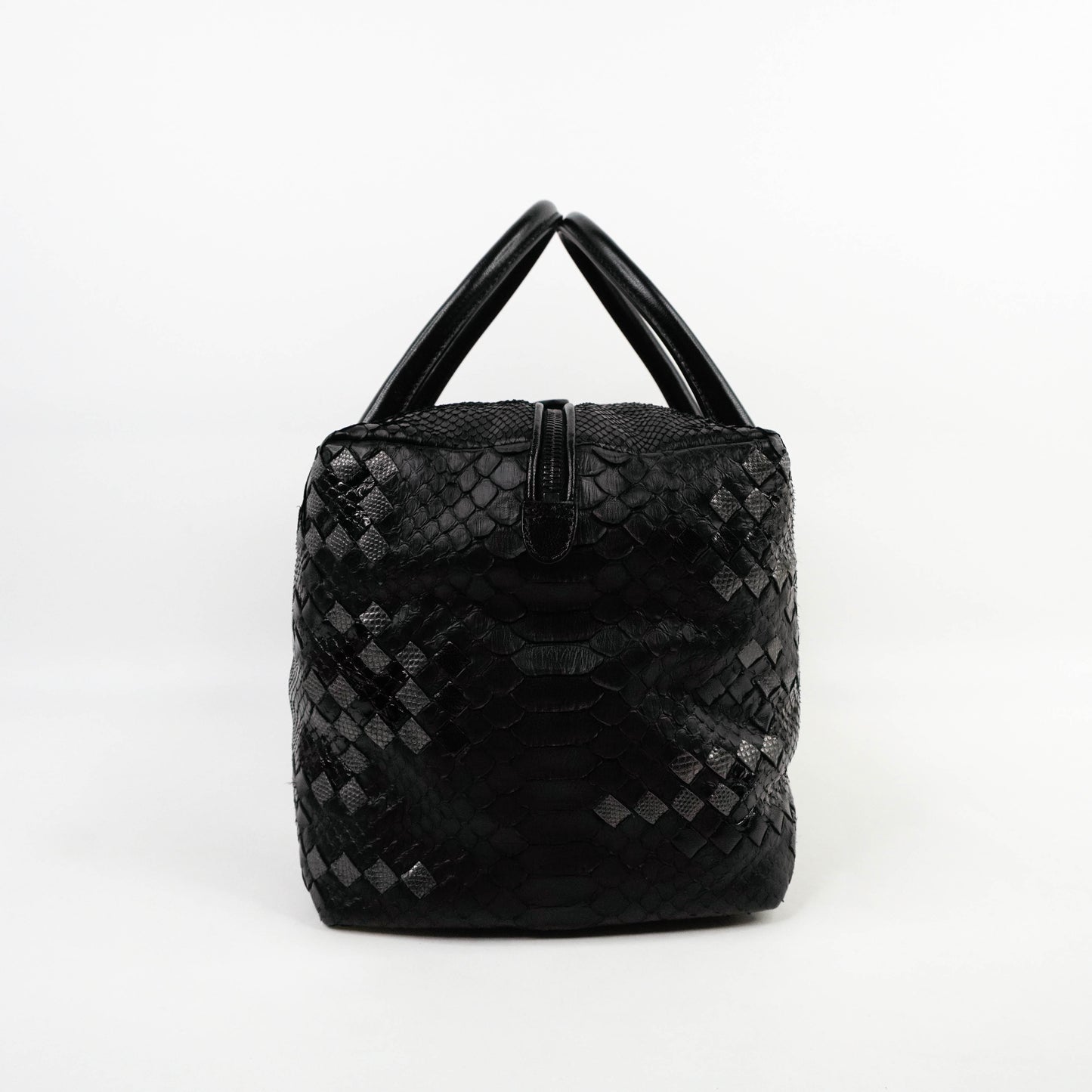 Bottega Handbag Python Black