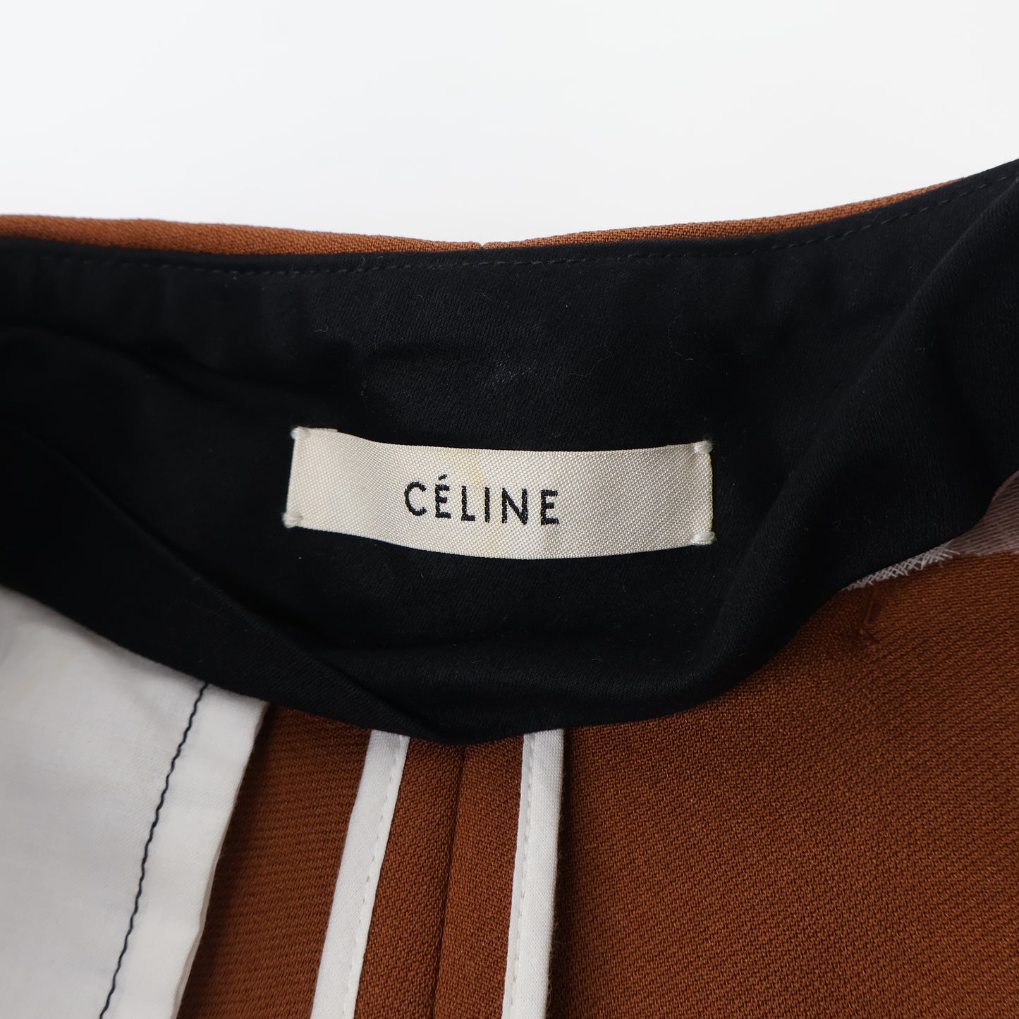 Celine Pants with Belt Brick Brown