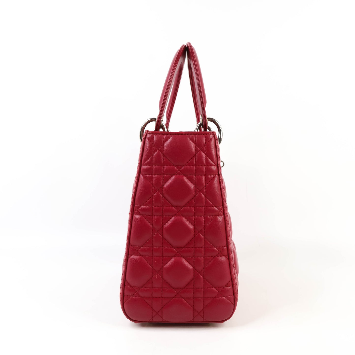 Christian Dior Lady Medium Rouge Carmi Lambskin