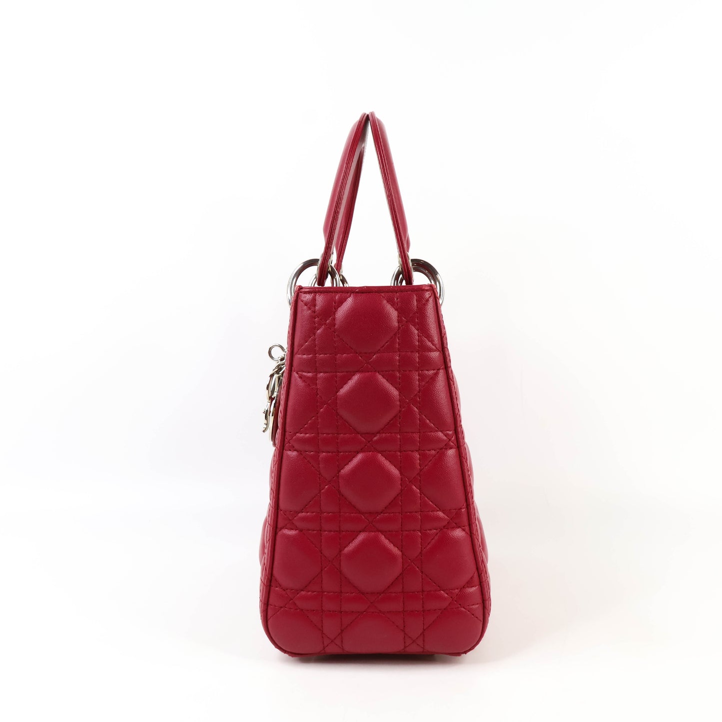 Christian Dior Lady Medium Rouge Carmi Lambskin