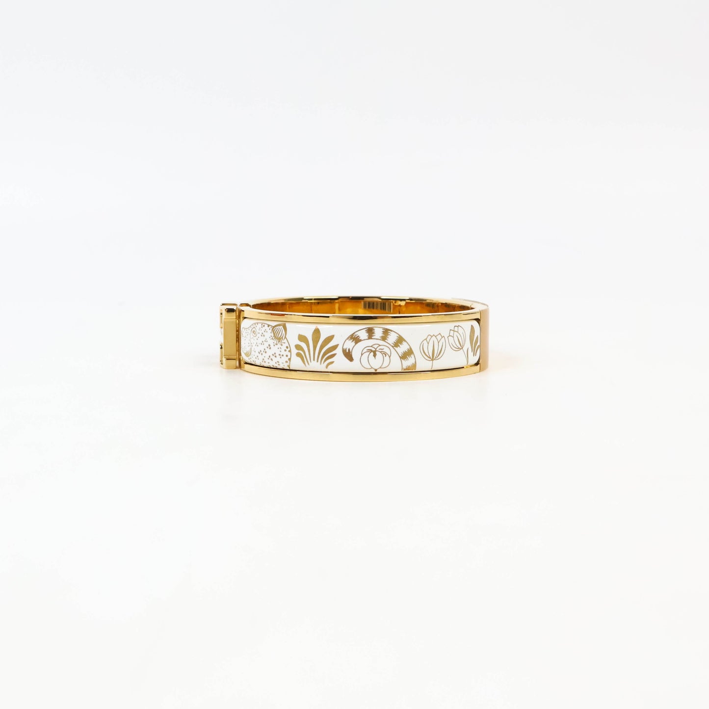 Hermes Clic H Bracelet Les Leopard GHW