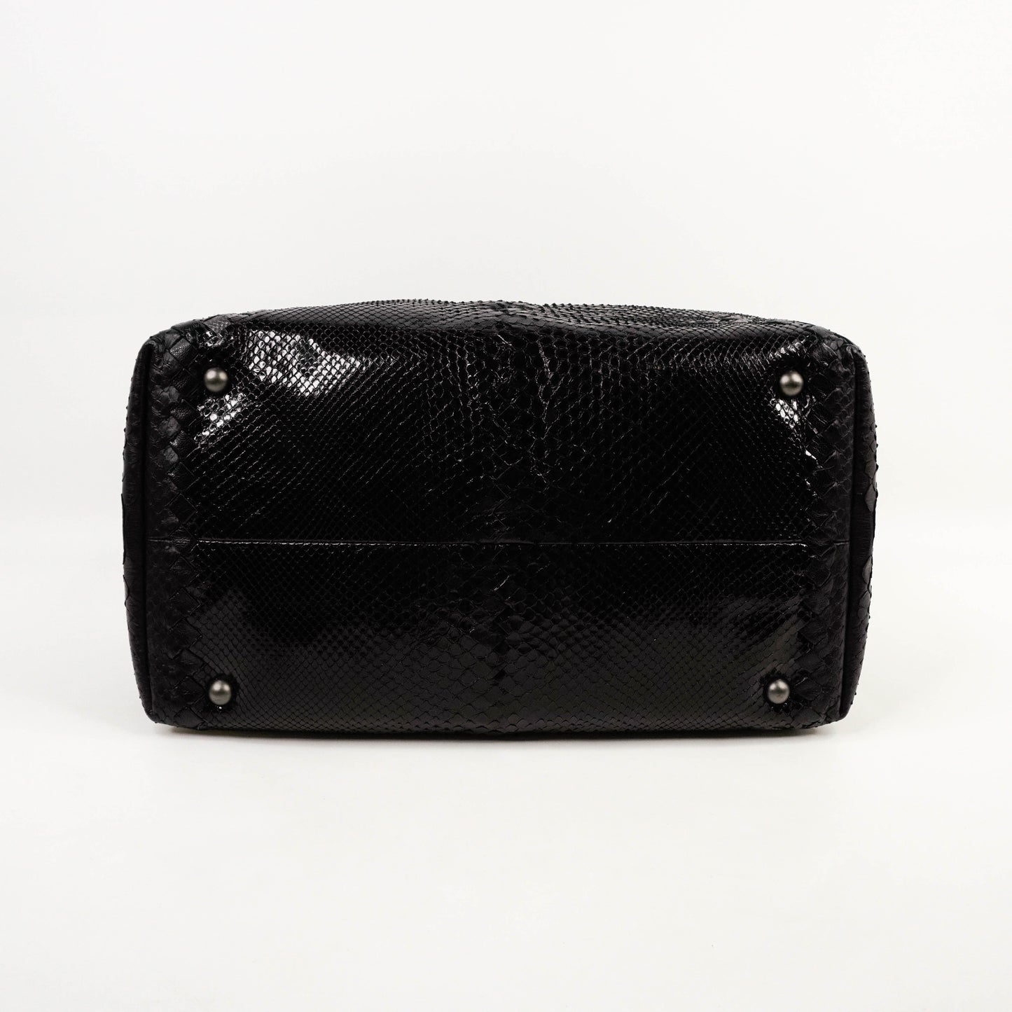 Bottega Handbag Python Black