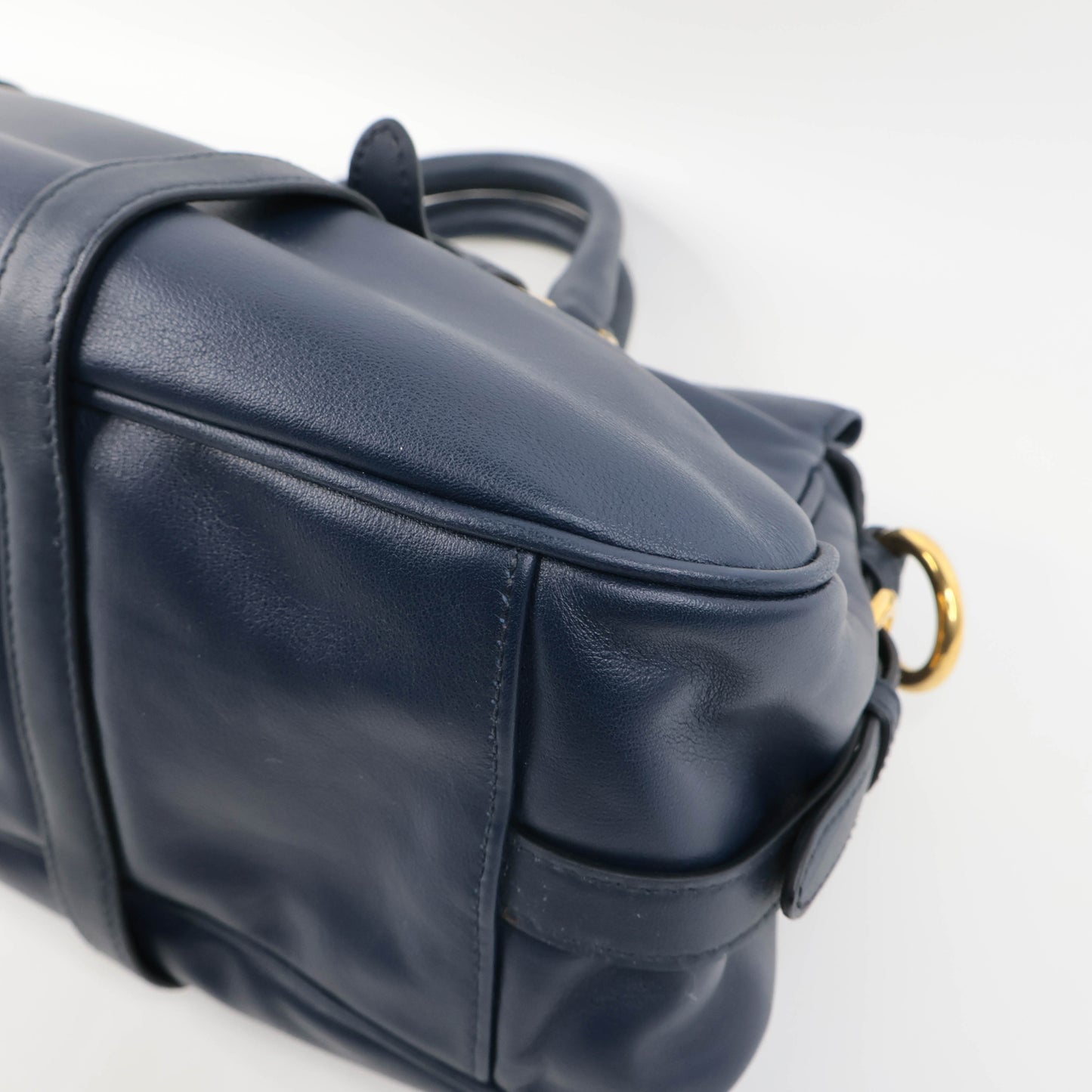 Prada Handbag Leather Navy