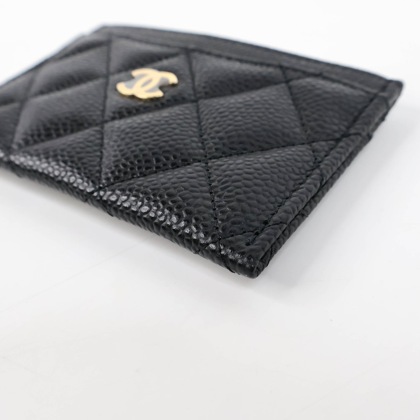 Chanel Card Holder Black Cavier GHW
